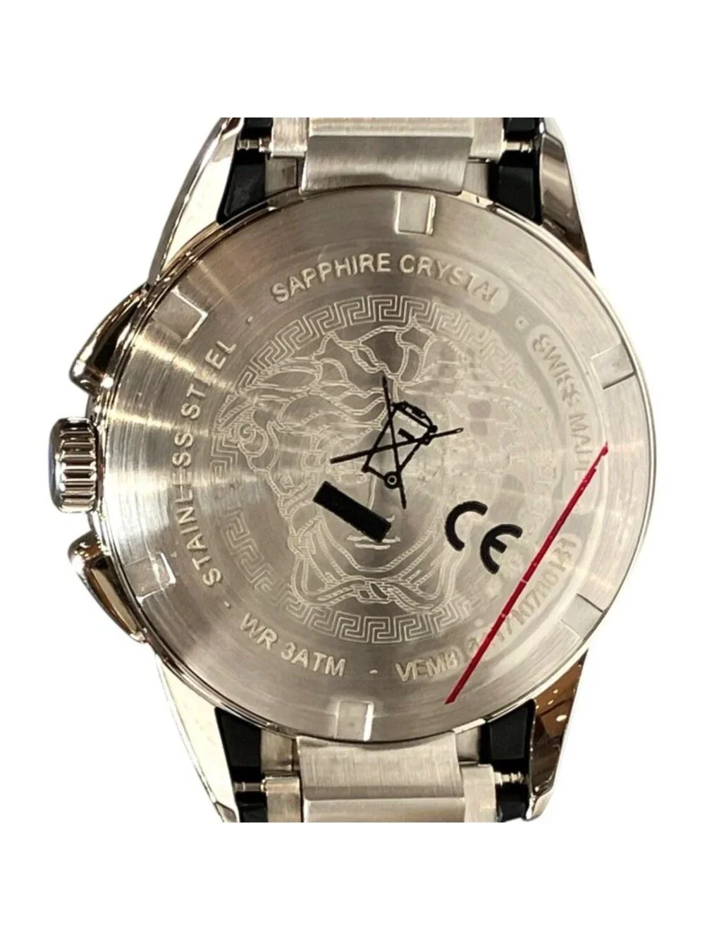 Versace Character Chrono Watch SS Quartz Black Dial